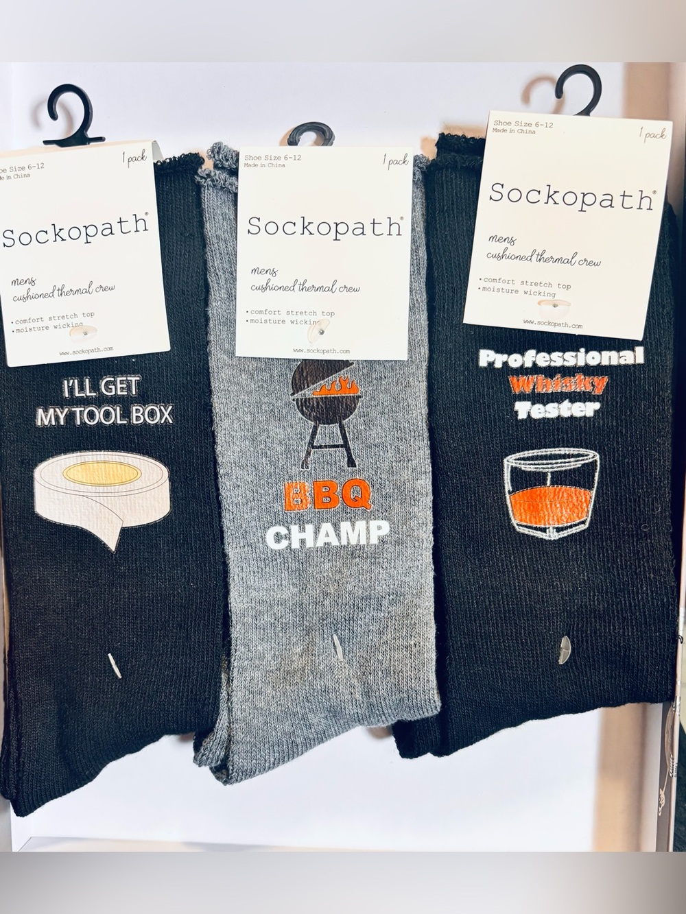 Sockopath 3 Pairs of Men’s Dad Themed Thermal Crew Socks